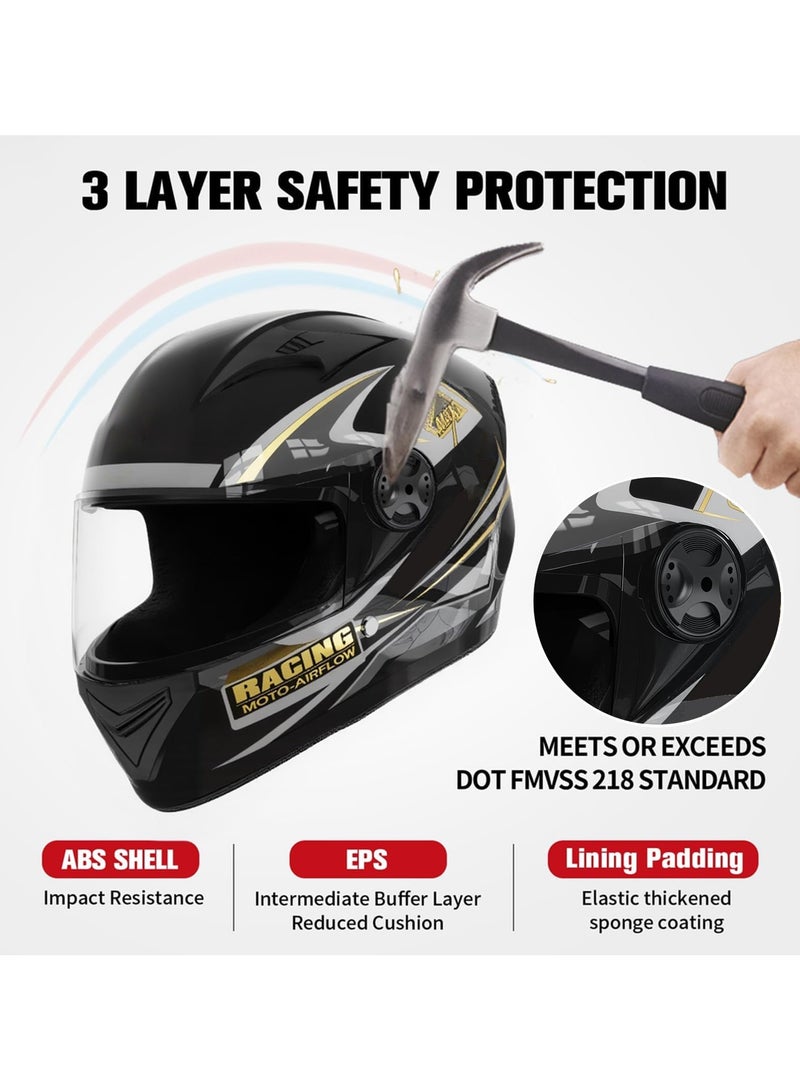 general Full-face motorcycle helmet, lightweight and impact-resistant, a cool racing helmet suitable for all seasons, equipped with anti-fog double-layer visor, shockproof and drop-proof, comfortable and breathable, suitable for both men and women. - Image 3